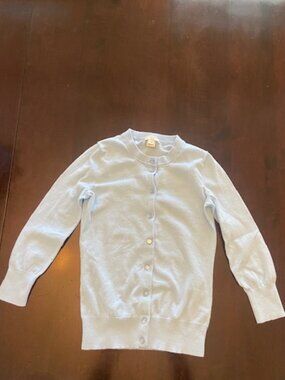 J.Crew The Clare Light Blue 100% Cotton Crewneck Button Cardigan Sweater XXS